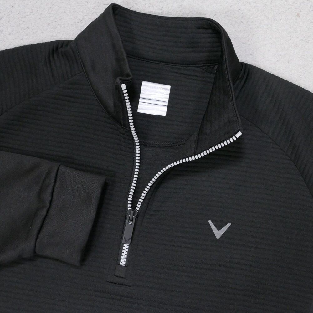 Callaway Opti-Dri Pullover Mens Large Black 1/4 Zip Long Sleeve